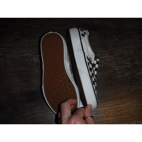 Vans Kids Classic Slip On Checkerboard Shoes Size 1 US Black White - Picture 9 of 10